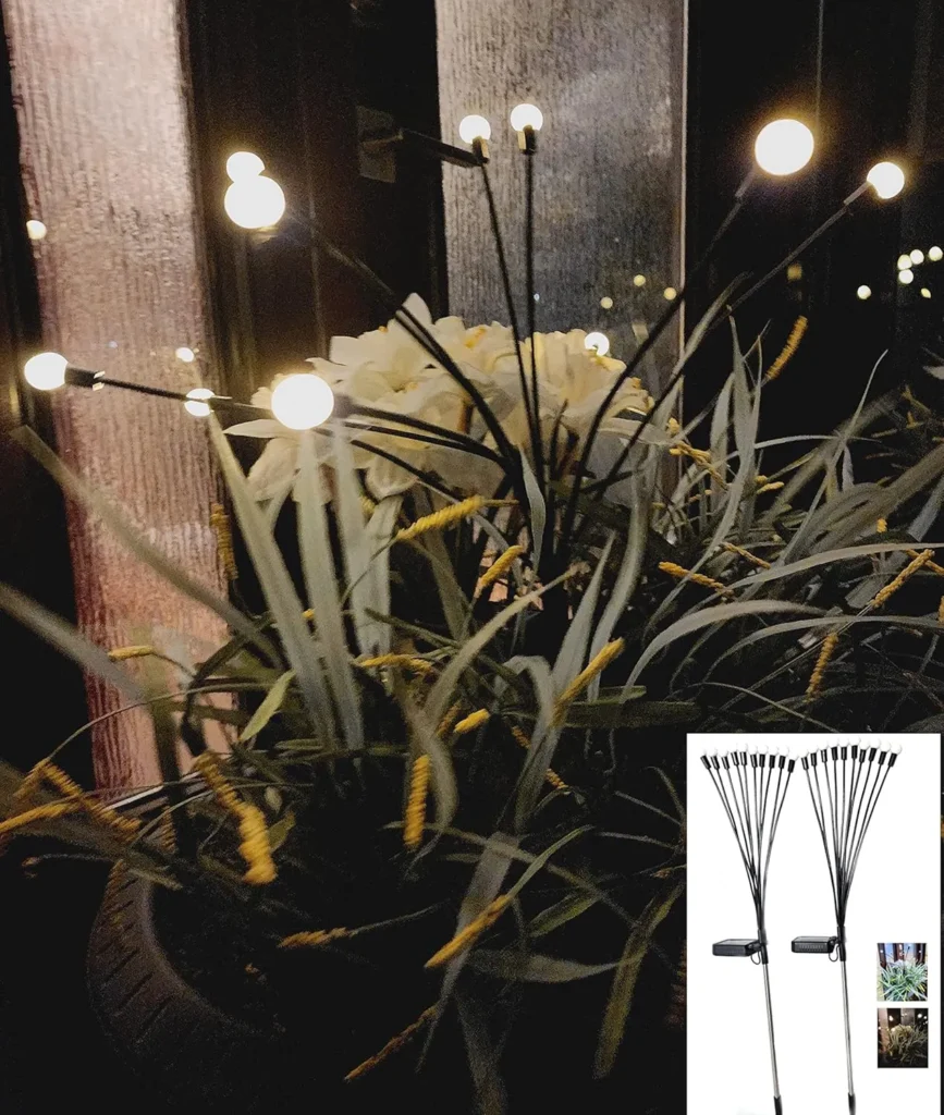 Aksesor dekorues ambiental set dy ndricues me 10 drita led dhe me panel diellor