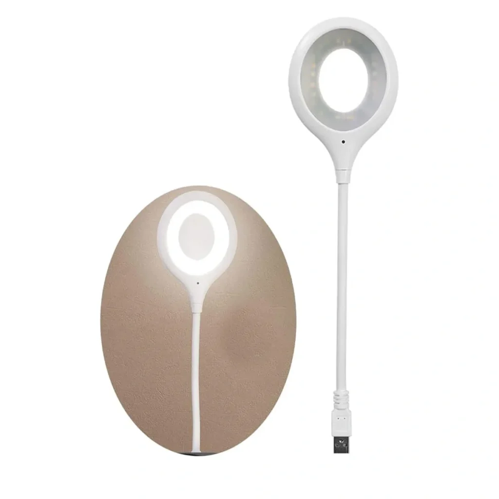 Ndriçues LED me stativ fleksibël dhe furnizim USB për ndriçim të rehatshëm gjatë leximit dhe punës.