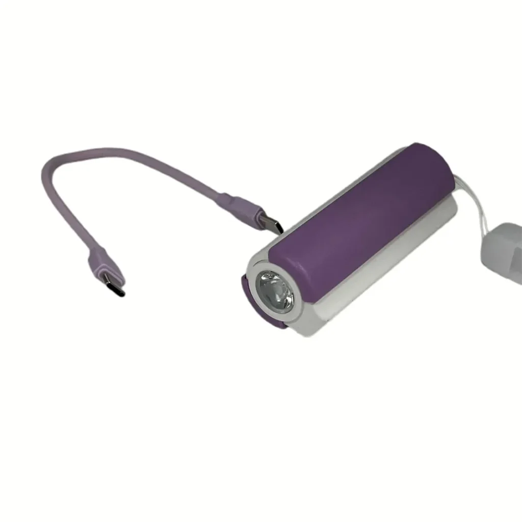 Power Bank 5000mAh me fishë Type-C të integruar që përdoret edhe si mbajtëse