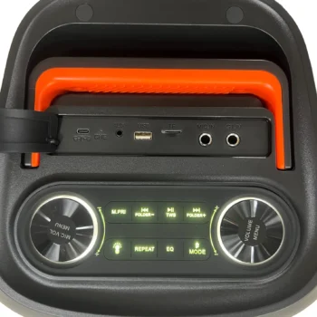 Boks muzike ZEG-7777 me fuqi 80W, Bluetooth, drita RGB dhe 2 mikrofona për karaoke dhe festa
