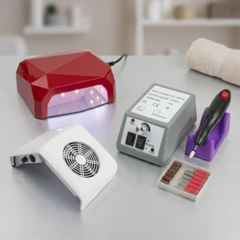 Set manikyr me furrë UV 36W, frez elektrike dhe aspirator pluhurash