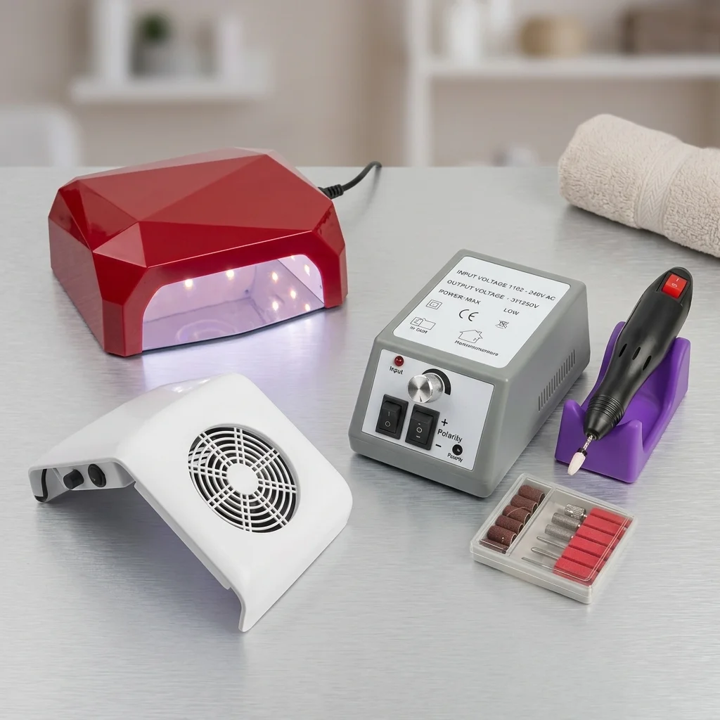 Set manikyr me furrë UV 36W, frez elektrike dhe aspirator pluhurash