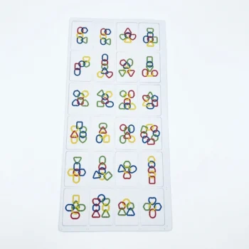 Set Ring Game për 2 deri në 4 lojtarë me unaza në forma dhe ngjyra të ndryshme, 24 karta loje dhe zile për lojë interaktive në tavolinë