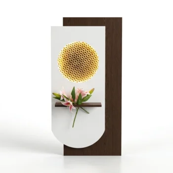 Panel dekorativ muri me ndriçim LED në formë hëne, për ambiente moderne, me përmasa 60x120 cm