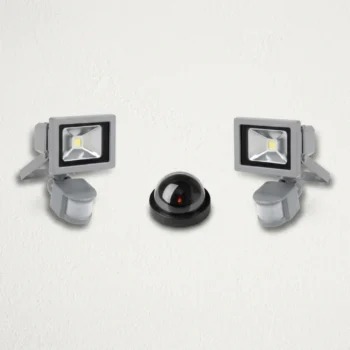 Set 2 prozhektorë LED 10W me sensor dhe kamerë sigurie fallco