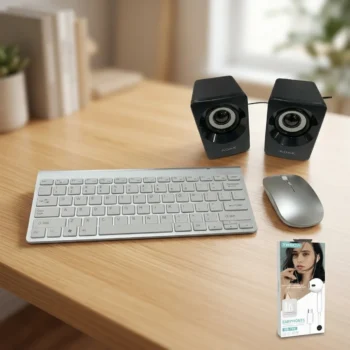 Set tastierë wireless mouse bokse kompjuteri dhe kufje Type-C