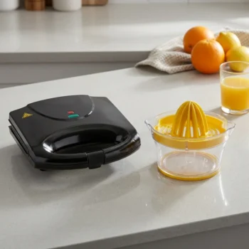 Set kuzhine me tosti­ere elektrike dhe shtrydhëse frutash 4 në 1