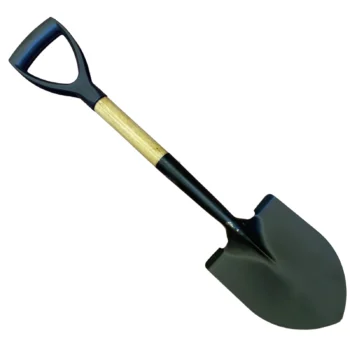Lopatë për kopshtari me dorezë 68 cm, lopatë çeliku 15.5x21 cm dhe shkop druri për punë të ndryshme.