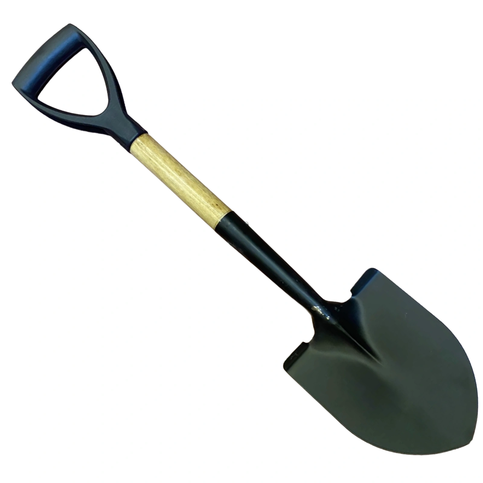 Lopatë për kopshtari me dorezë 68 cm, lopatë çeliku 15.5x21 cm dhe shkop druri për punë të ndryshme.