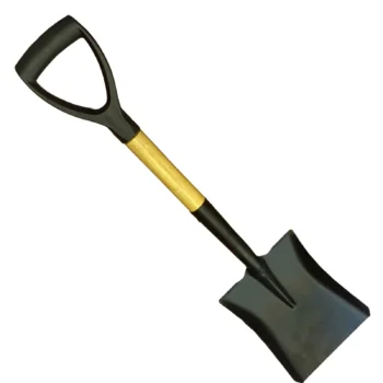 Mini-lopatë për kopsht me shkop druri dhe dorezë plastike 10 cm për punë në hapësira të ngushta