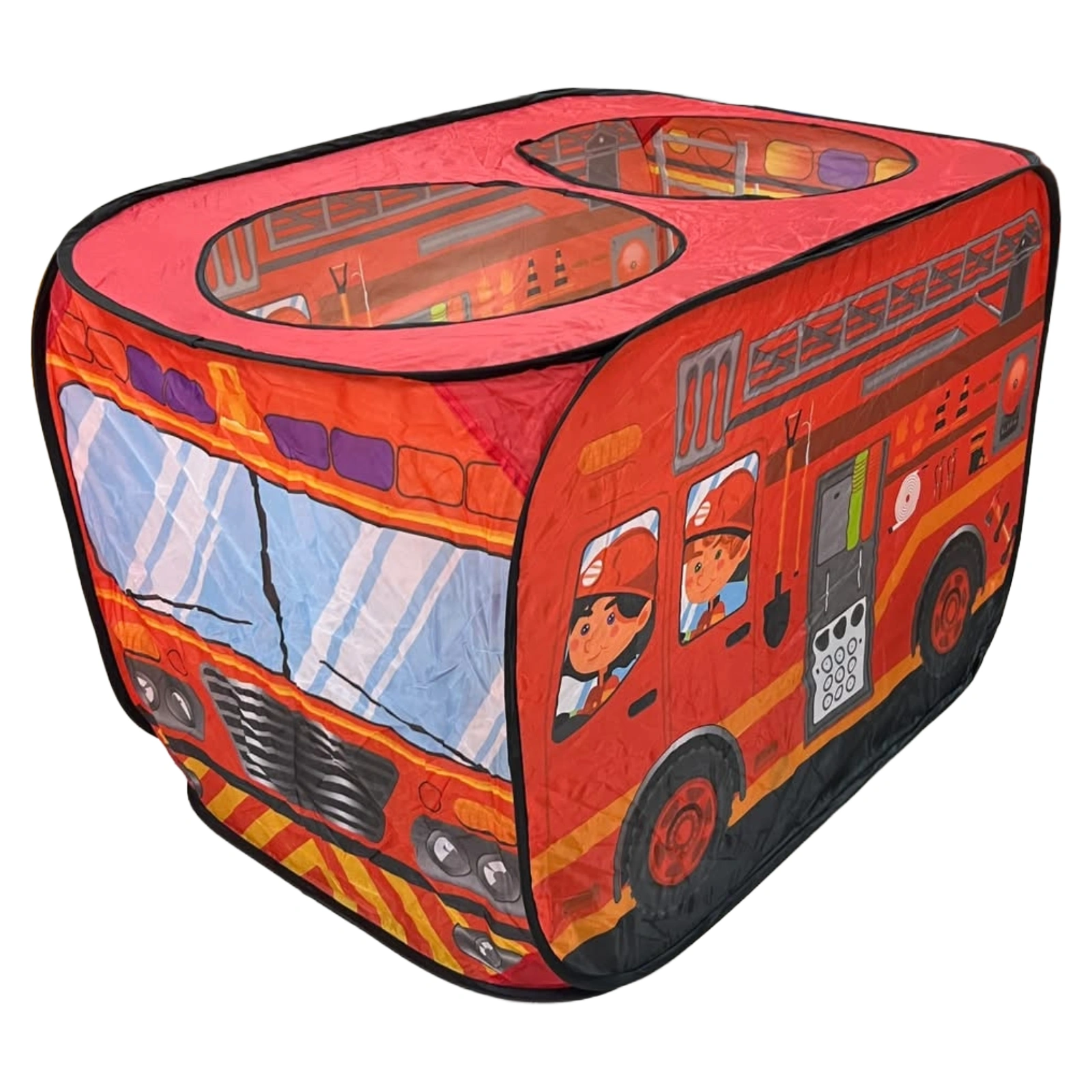 Tendë e palosshme për fëmijë me dizajn autobusi, përmasa 108x68x70 cm dhe ngjyra të ndryshme.