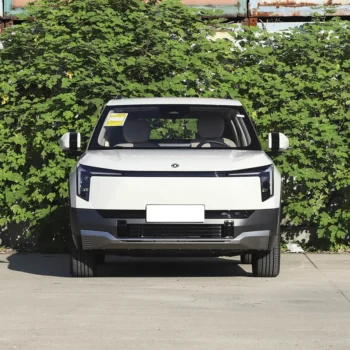 Front view of the DONGFENG Nammi 06 electric SUV with LED headlights and a closed grill