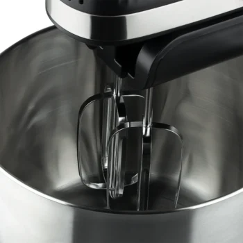 Mikser elektrik me tas inoksi 3.5L, 5 nivele shpejtësie, funksion Turbo dhe mbajtëse të rregullueshme për përdorim praktik në kuzhinë.