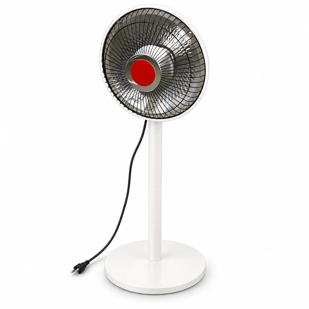 Ngrohës ambiental elektrik 600W, modeli WL-XBF002, me 2 nivele ngrohjeje, strukturë të bardhë dhe bazë rrethore.