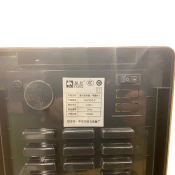 Ngrohëse me ajër me fuqi 1500W, tension pune 220V dhe frekuencë 50Hz.