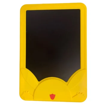 Tabelë vizatimi për fëmijë me Pikachu në ngjyrë të verdhë, ekran LCD dhe laps për shkrim e vizatim.