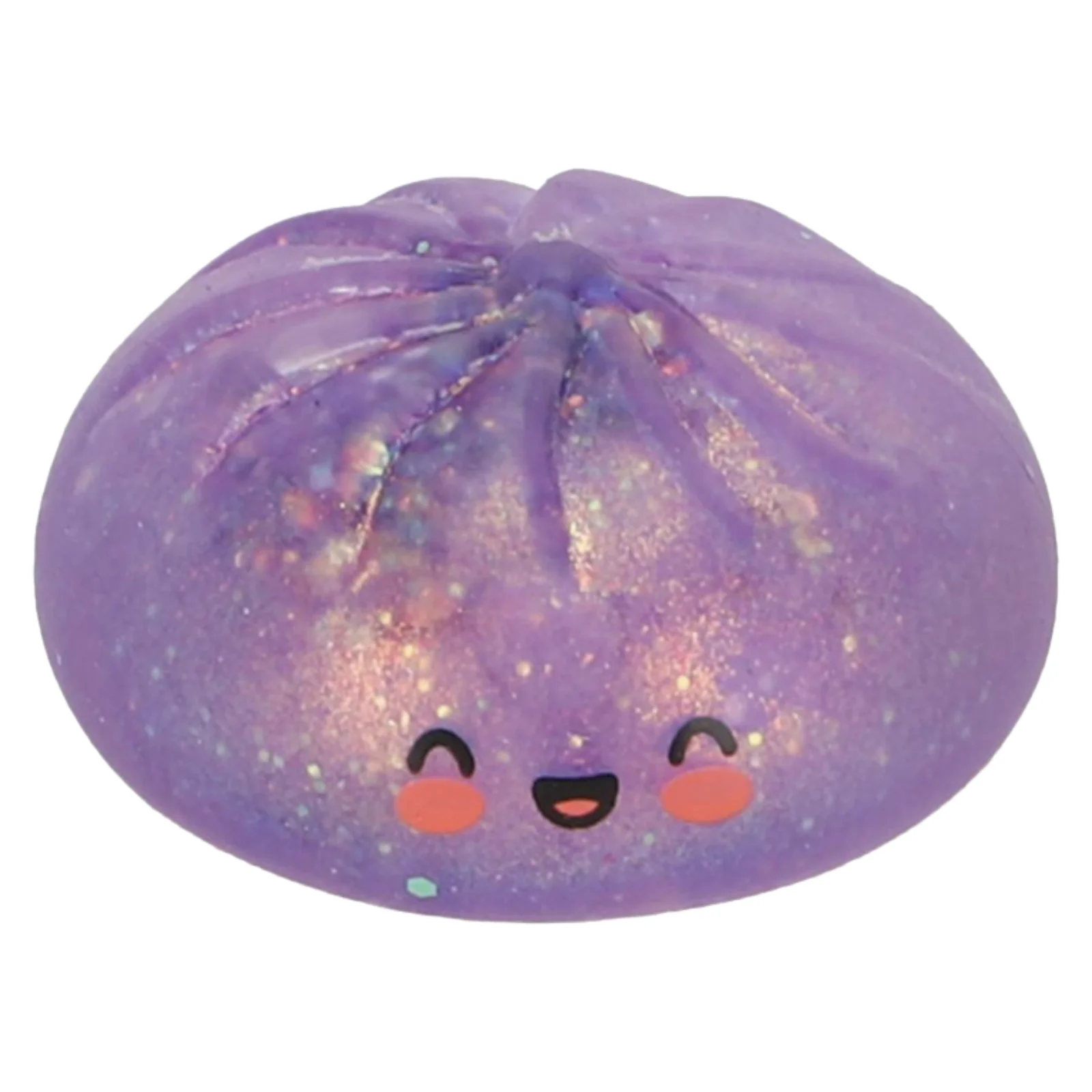 Top antistres Squishy Bun me shkëlqim dhe xixa në sipërfaqe