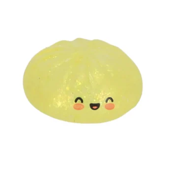 Top antistres Squishy Bun me diametër 9 cm në formën fillestare