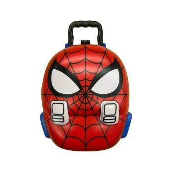 Vegla pune lodër me tematikë Spider-Man, që përfshijnë sharrë, çekiç, sëpatë dhe aksesorë plastikë për lojëra ndërtimi.