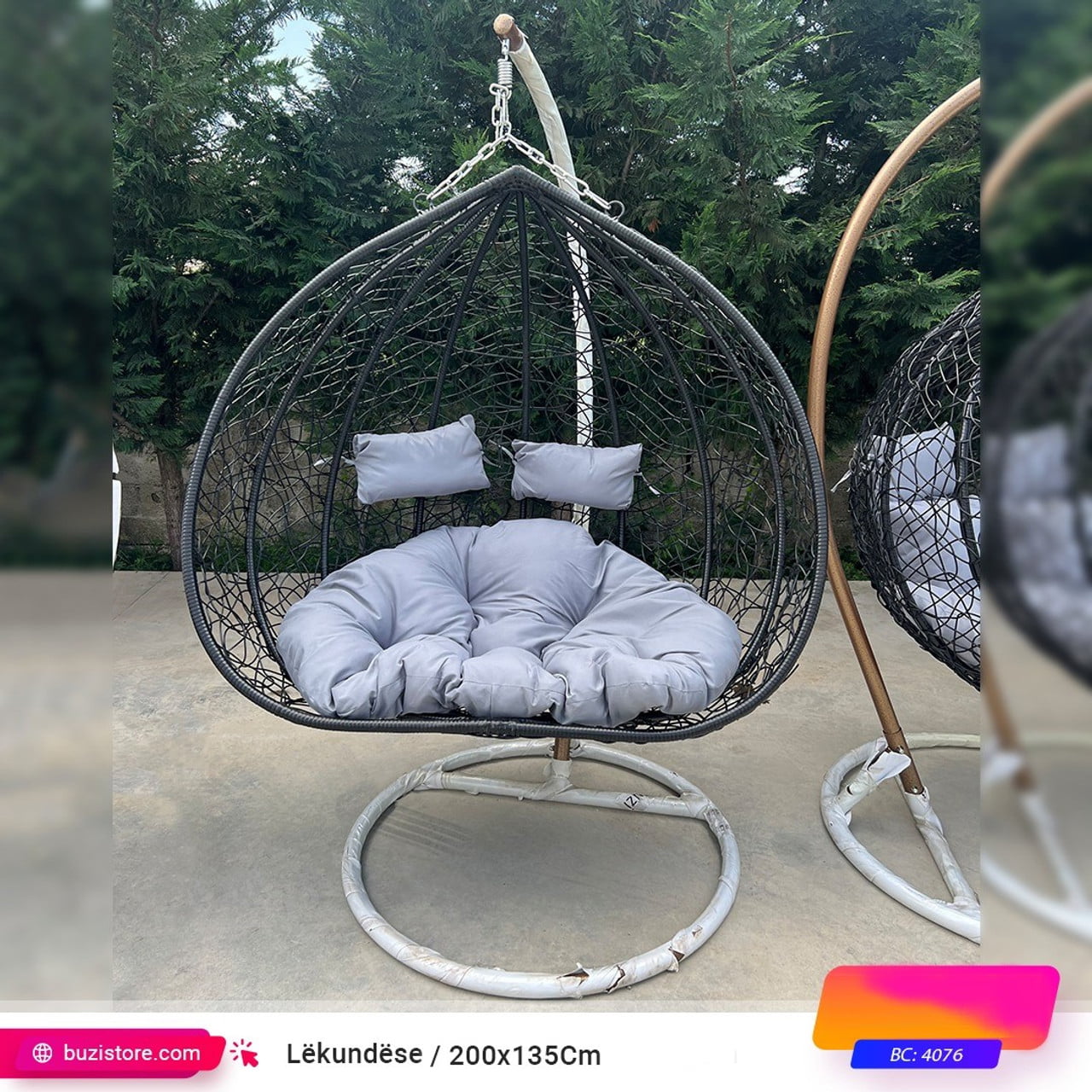 Lëkundëse Egg me thurje Ratani 200x135