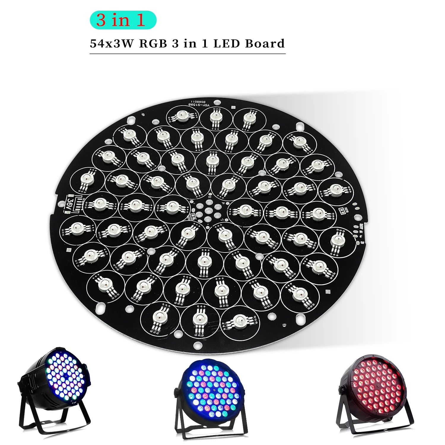 Bord Llambash per PAR LED 54x3W - 3n1